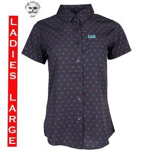 DIXXON FLANNEL - BROCHACHO S/S PARTY SHIRT - Black & Tiffany - Women's Large